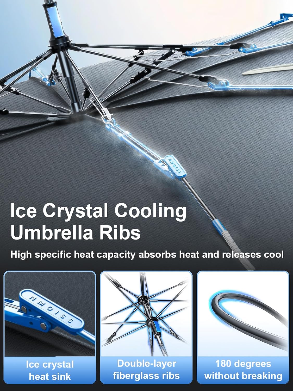 Detalle de Upgraded Nmoiss Windshield Sun Shade Umbrella (Ice Rib) — Large 61" x 35