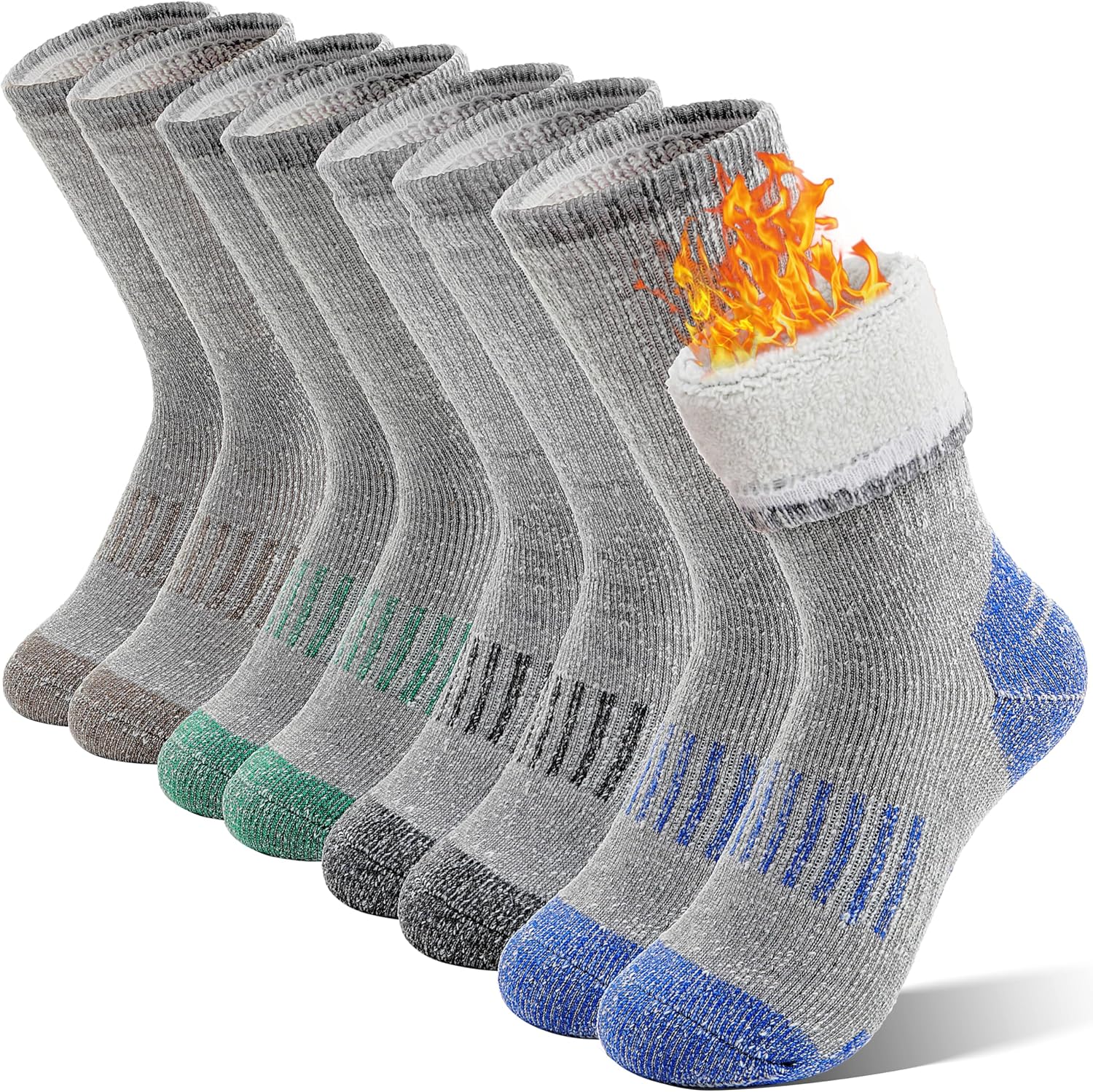 Detalle de Sandsuced Kids Merino Wool Thermal Walking Socks 4 pairs