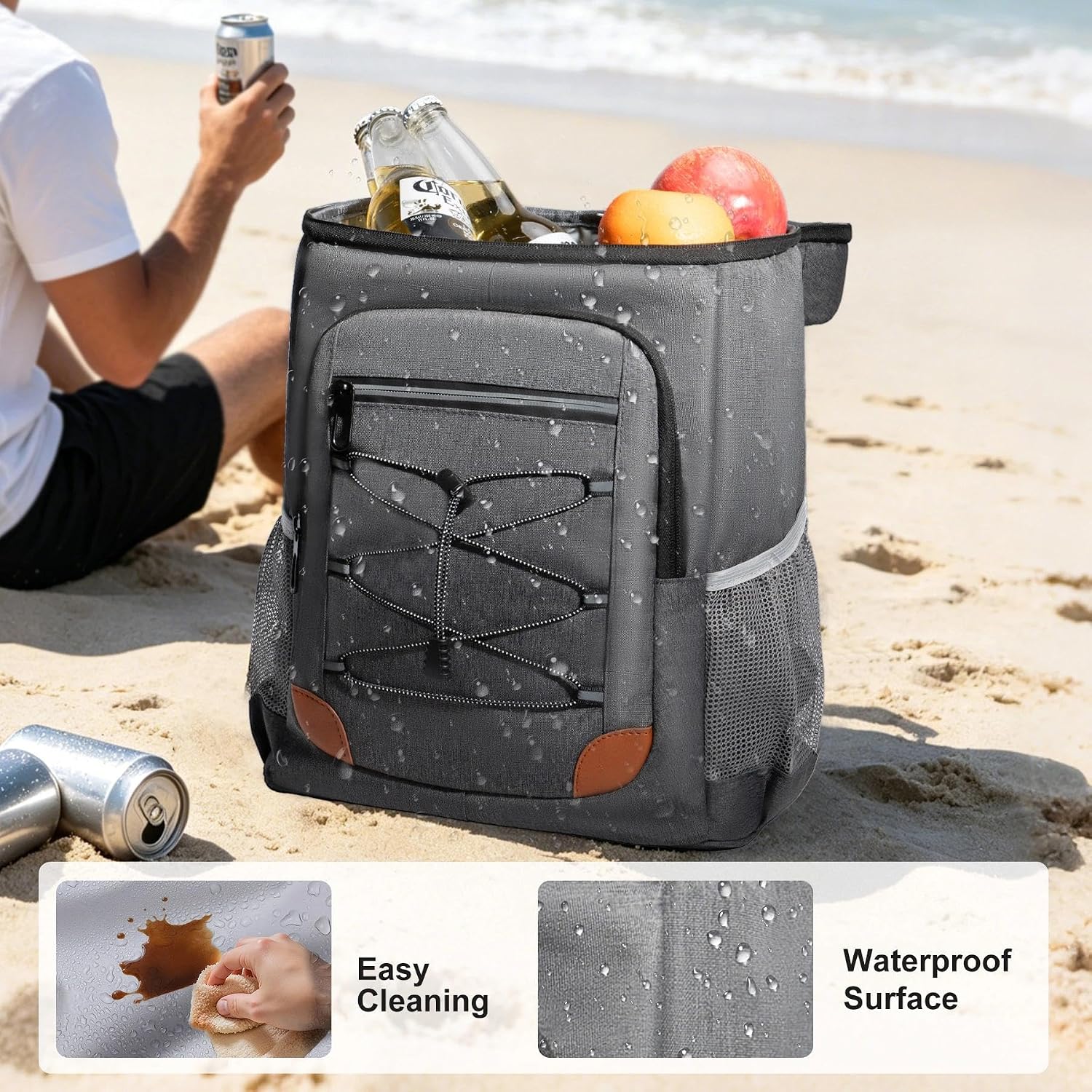 Thumbnail 4 de AMNOW 32L Insulated Cooler Backpack with Multi-Pocket Storage