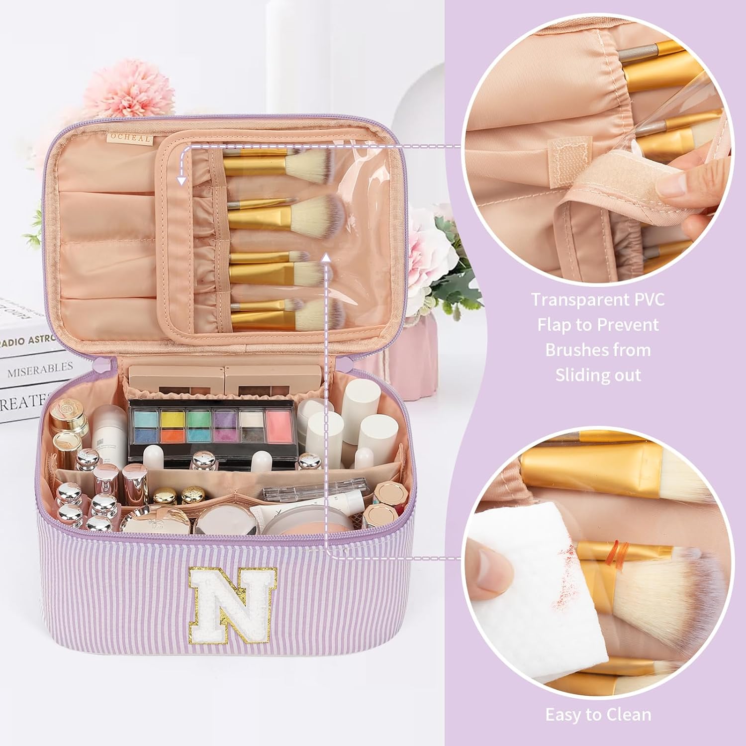 Detalle de OCHEAL Makeup Bag, Purple