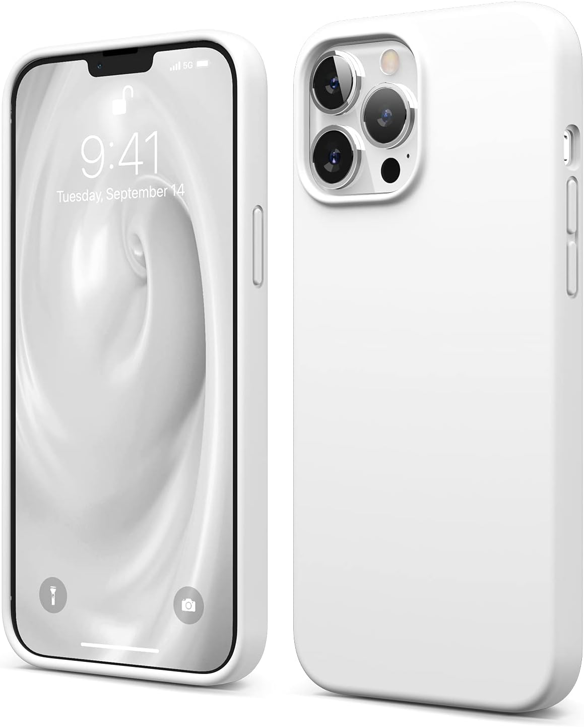 Detalle de elago Coque Silicone Liquide pour iPhone 13 Pro Max (6,7") – Étui silicone premium blanc, protection antichoc à 3 couches