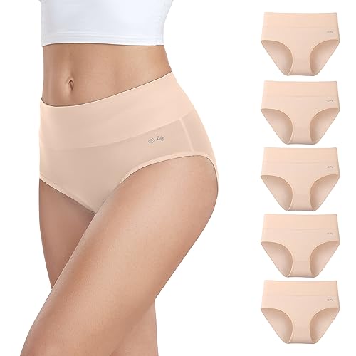 Detalle de anqier Unterhosen Damen 5er Pack – Hoch taillierte Baumwoll-Slips, atmungsaktiv & bequem