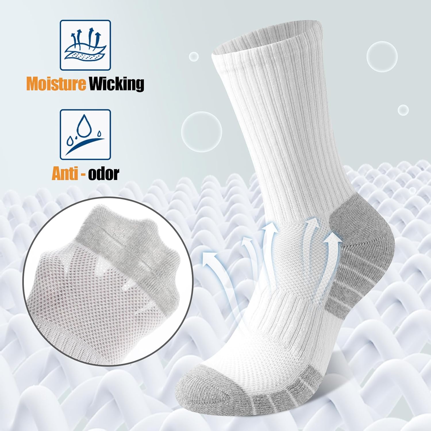Detalle de Niorasen 6 Pairs Mens Cushioned Sports Socks