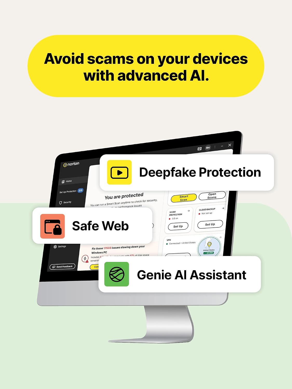 Thumbnail 2 de Norton AntiVirus Plus for 1 Device with Auto-Renewal — AI Scam Protection, Password Manager & PC Cloud Backup