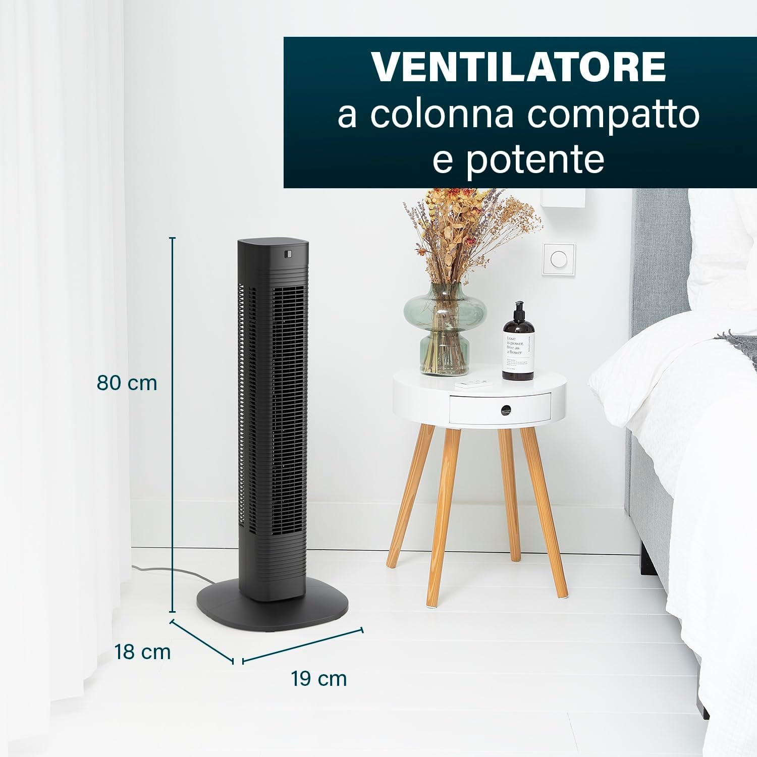 Thumbnail 2 de Princess Ventilatore a colonna compatto 3 modalità e 3 velocità – Connesso, oscillazione 80°, 358230