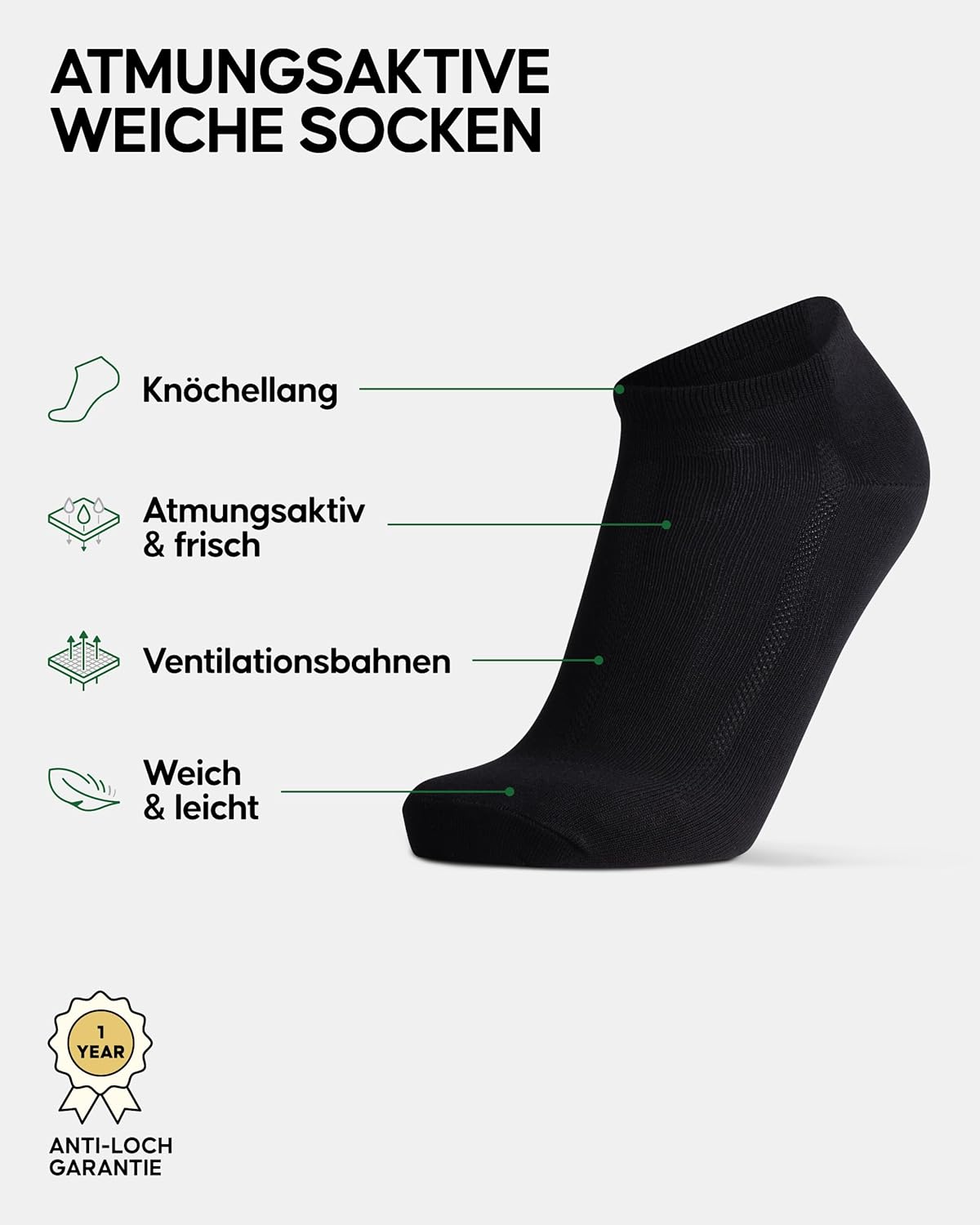 Thumbnail 1 de Danish Endurance Bambus-Sneaker-Socken 6 Paar