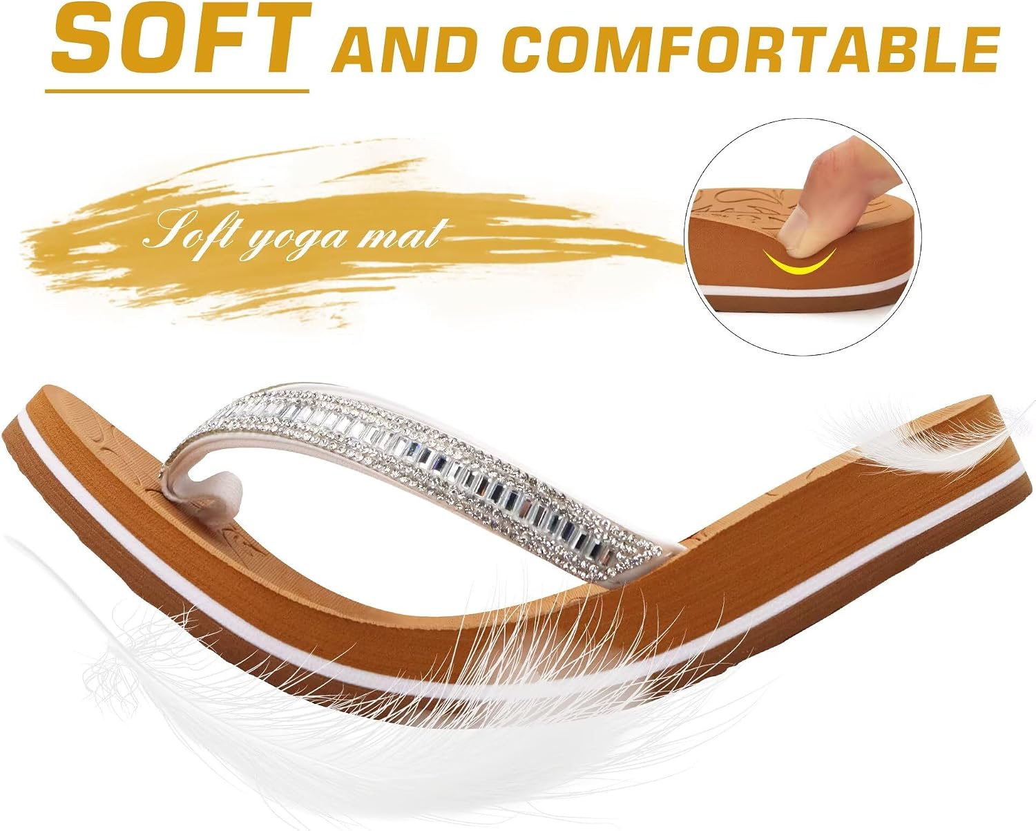 Thumbnail 6 de ONCAI Women's Rhinestone Sliders: Soft, Non-Slip Comfort for Summer