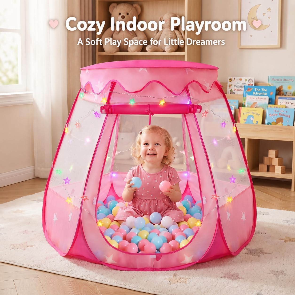 Thumbnail 4 de Pop Up Princess Tent with Star Lights 49.3in