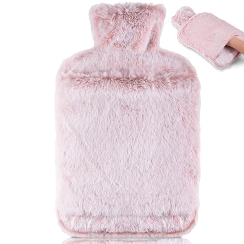 Detalle de BOLEi Bouillotte Avec Housse 2L — Rose, étanche, avec poche Kangourou