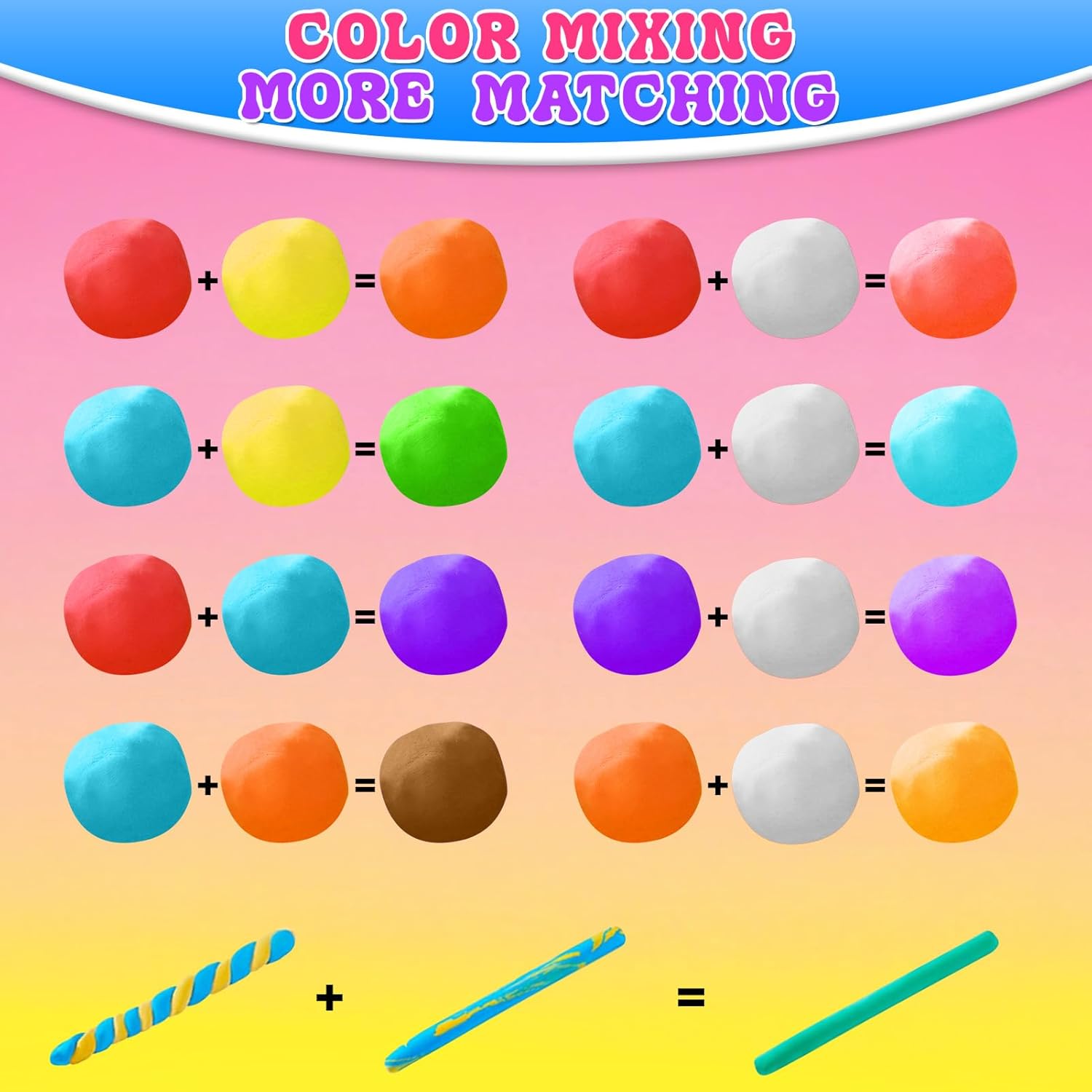 Thumbnail 2 de FENSHWIN Modelliermasse lufttrocknend – Set mit 52 Farben und Lufttrockner Magic Knete für Kinder