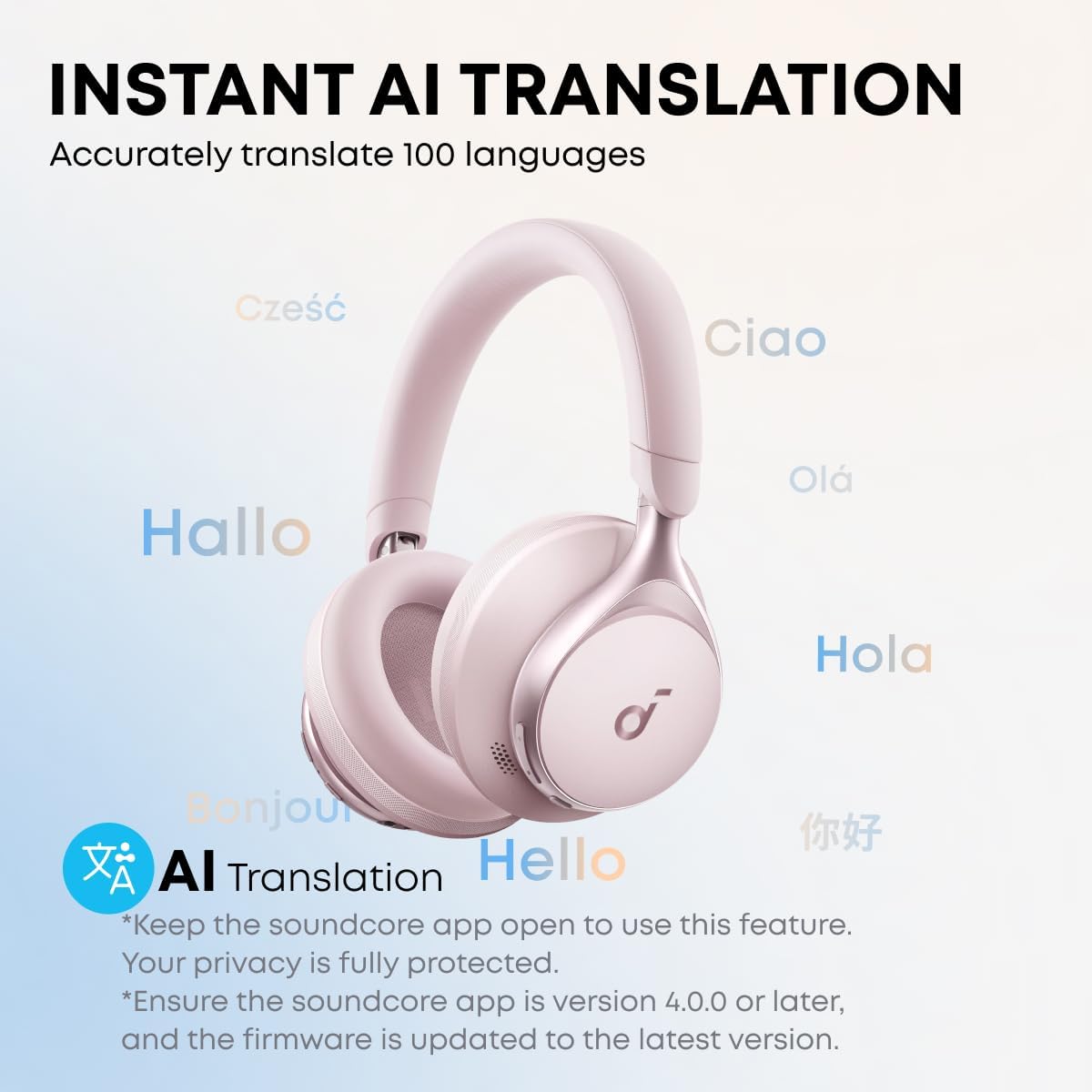 Detalle de Space One by Soundcore by Anker: Adaptive ANC Headphones with LDAC and 40h Battery