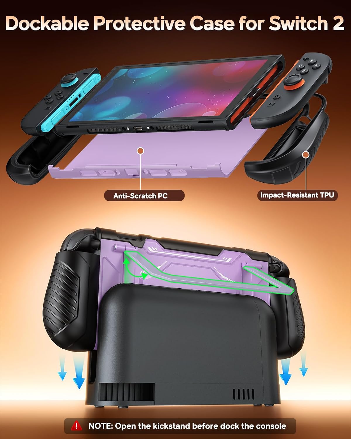 Thumbnail 6 de FYOUNG NTT130 Dockable Switch 2 Case with Kickstand and Ergonomic Grip