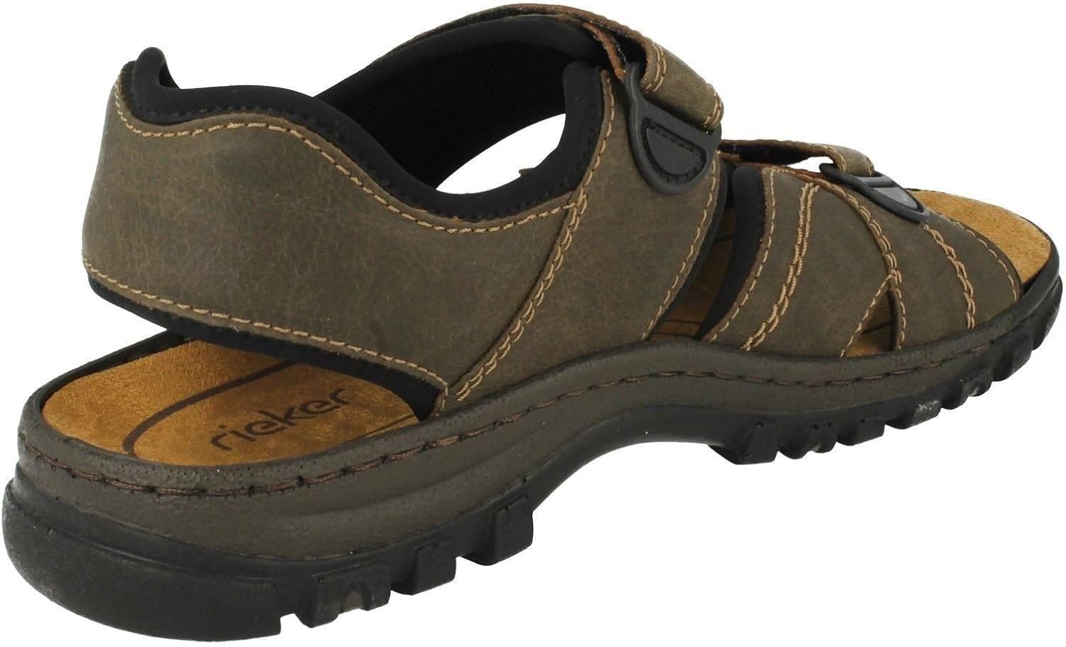 Detalle 2 de Rieker 25051-01 Herren Sandale aus Synthetik in Schwarz – bequem & robust