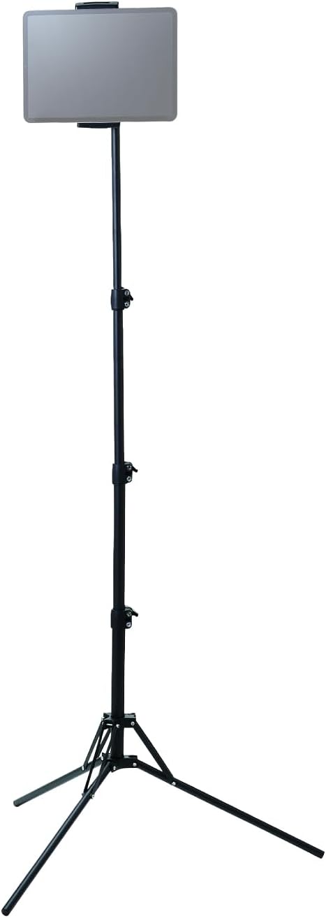 Detalle de エレコム TBWDSSRFBK タブレット三脚スタンド 高さ約415~1600mm・角度調整対応
