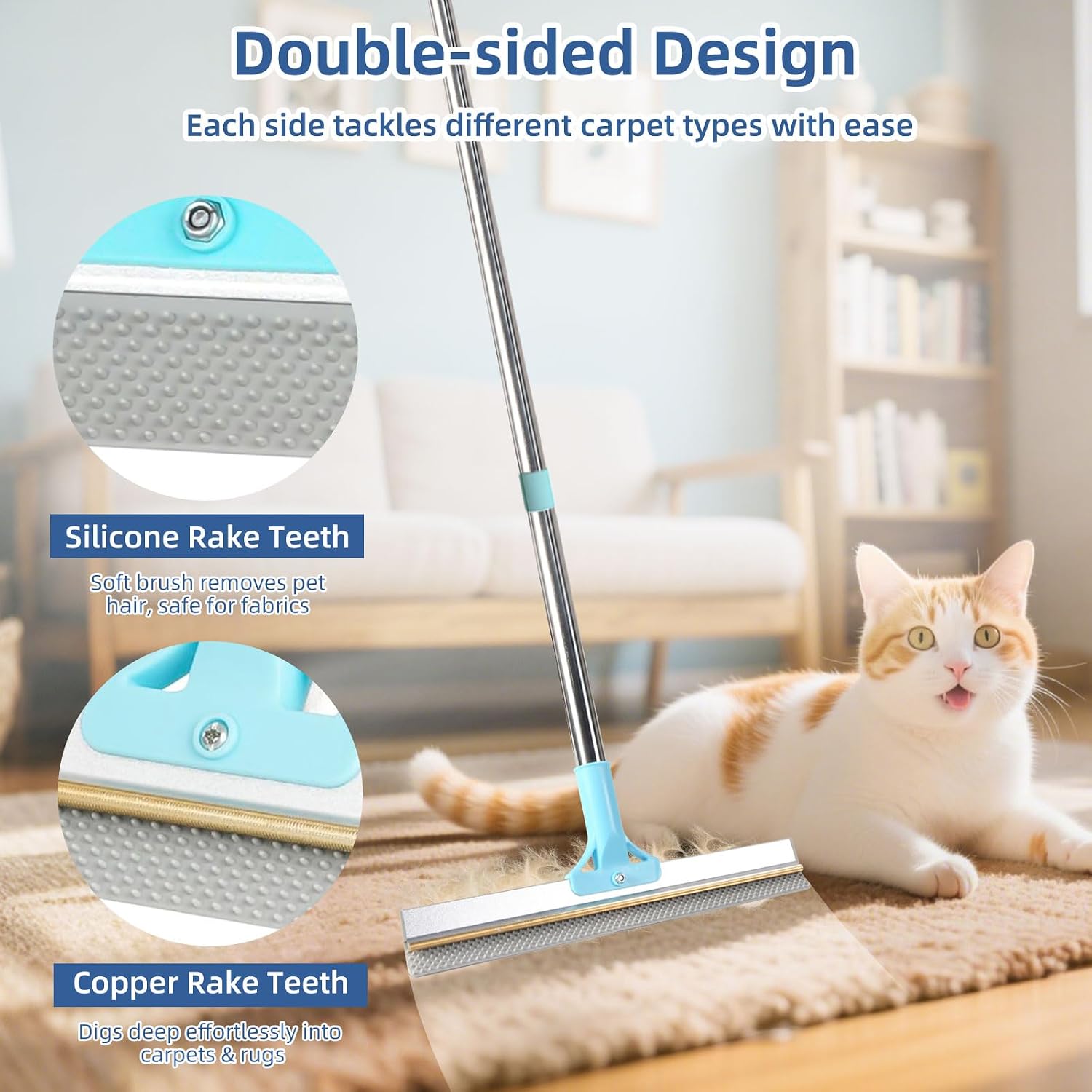Detalle de VTOPVMAX Carpet Rake 54" for Pet Hair