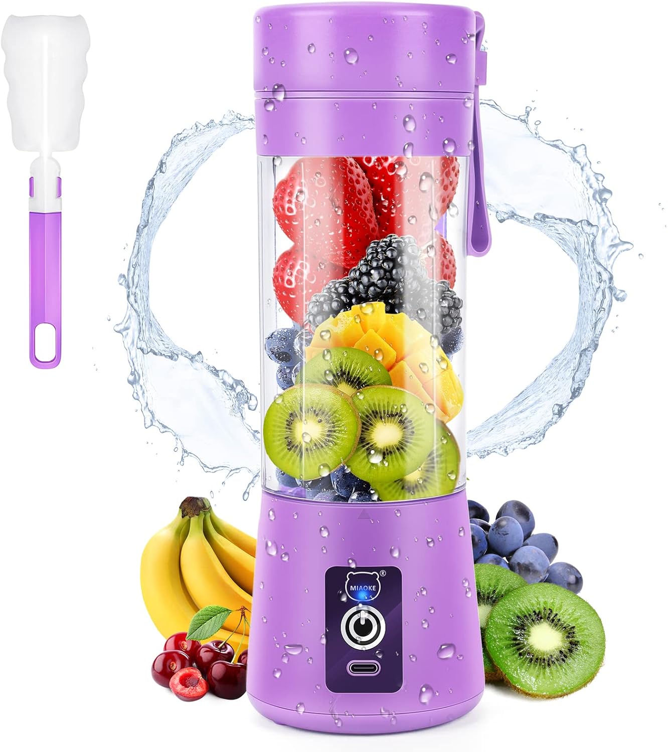 Detalle de MIAOKE GZJ-5 draagbare mini-blender, 6 messen en USB-oplaadbaar