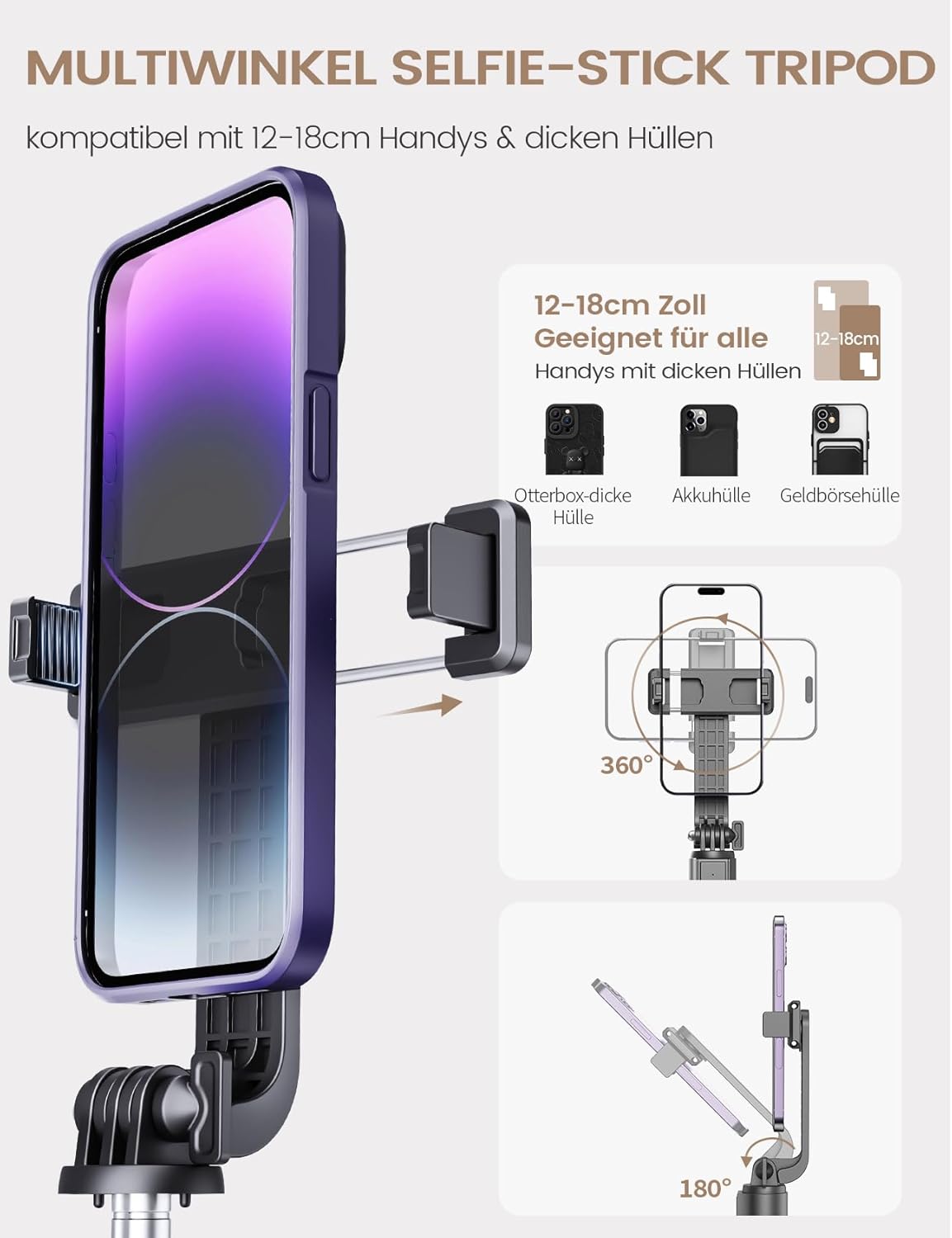 Thumbnail 4 de ANXRE ST01 Selfie Stick Tripod 41.7