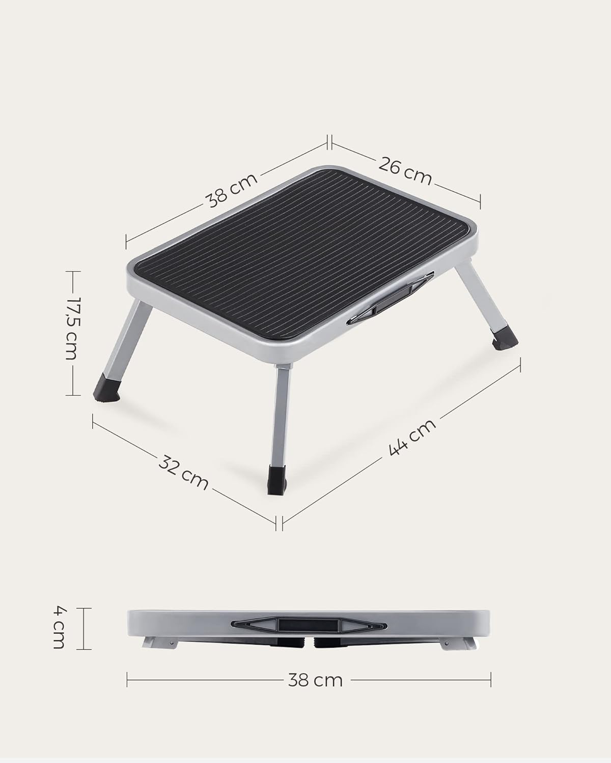 Thumbnail 6 de SONGMICS Step Ladder GSL001G01 1-Step Steel