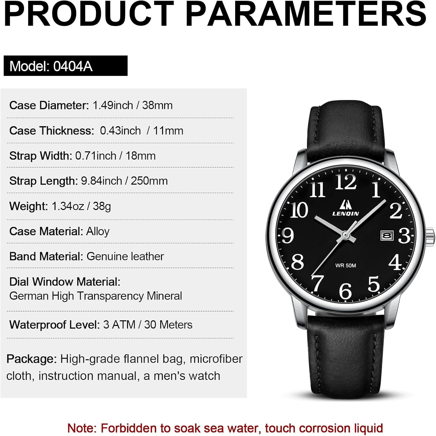 Thumbnail 6 de Herren Uhr Quarz 38 mm Analog