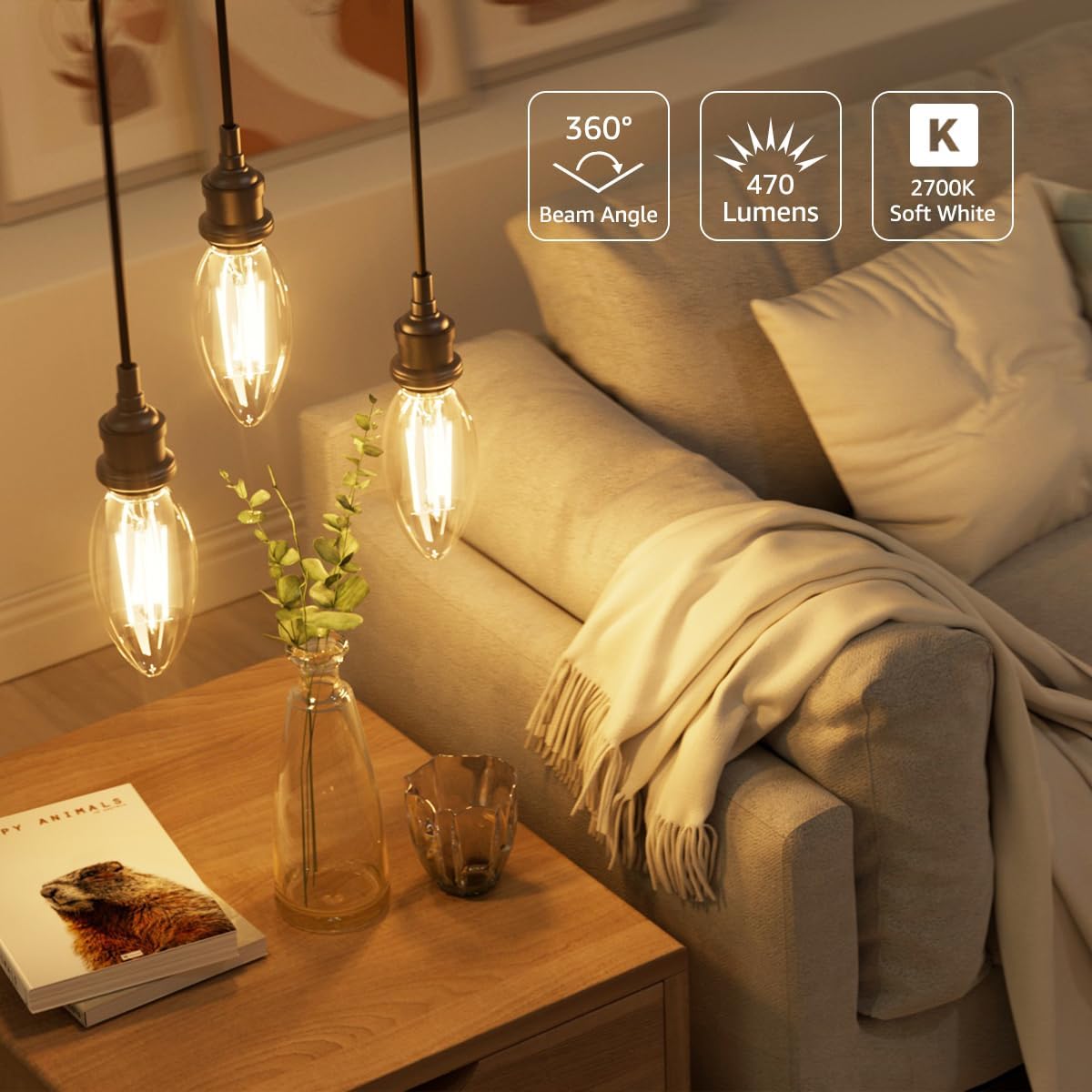 Detalle 2 de Lepro E14 4W LED Candle Bulb 470lm