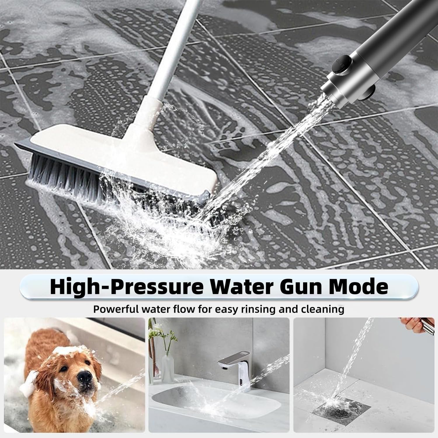 Thumbnail 6 de High Pressure Shower Head with 4 Spray Modes and 1.5m Hose – Filtered, Massage & Skin Care