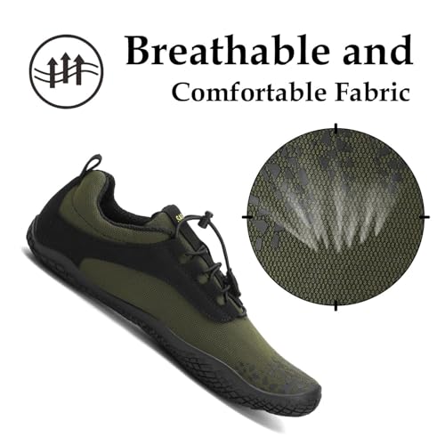 Thumbnail 3 de SAGUARO Zapatillas Barefoot para Hombre y Mujer – Zapatillas Minimalistas con Suela Zero Drop, Verdes Militares (Talla 43 EU)