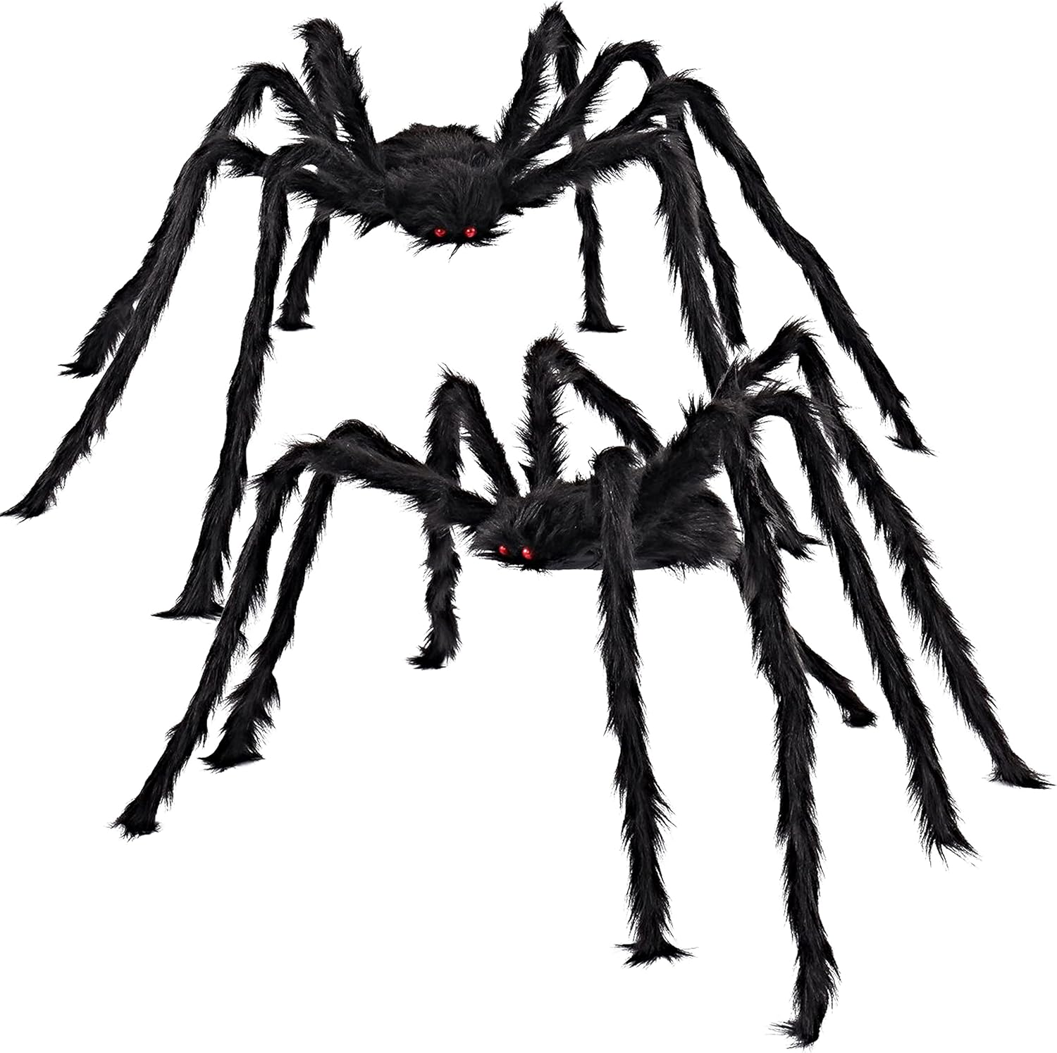 Detalle de JOYIN 10871 Halloween Spider Decorations, 2-Pack, 5 Ft with Red Eyes