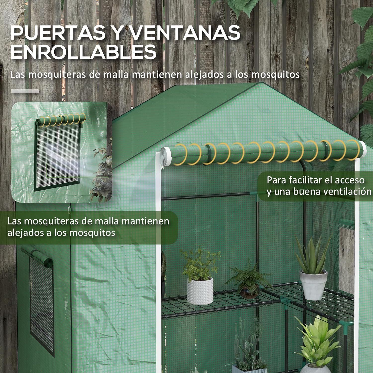Thumbnail 4 de Outsunny invernadero exterior 140x73x190 cm