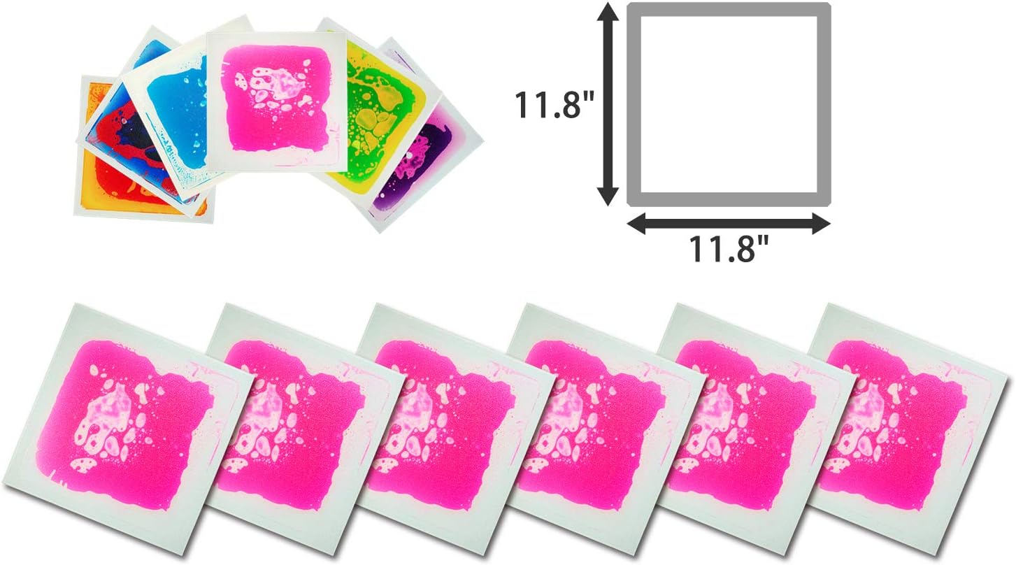 Thumbnail 3 de Liquid-encased fancy floor tile for kids’ rooms (1-pack) – 12" x 12" Pink-Red