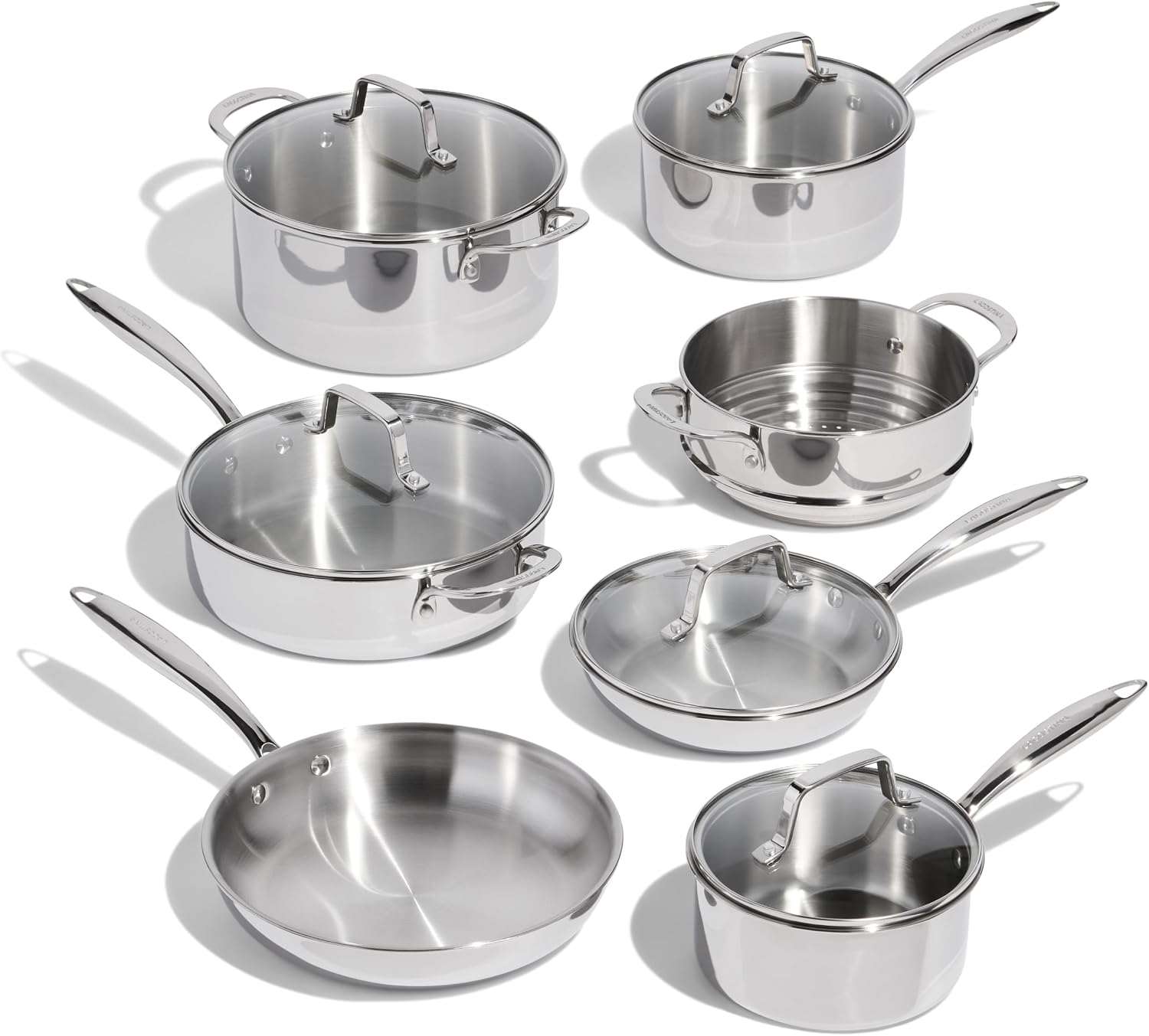 Detalle de Lagostina Forte 2100103838 12-Piece Tri-Ply Stainless Steel Cookware Set