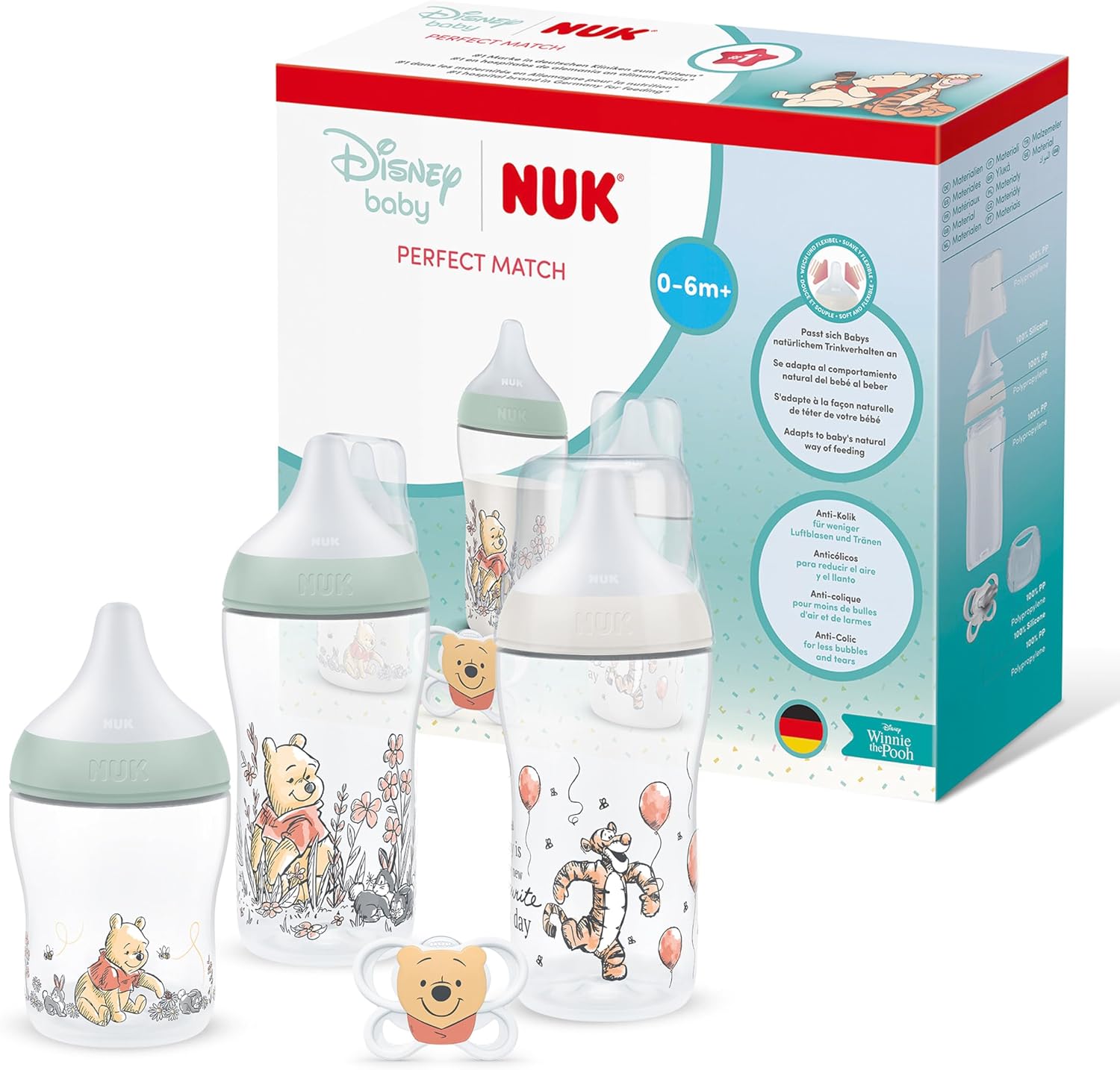 Detalle de NUK Perfect Match Baby Bottle Set 4-pack
