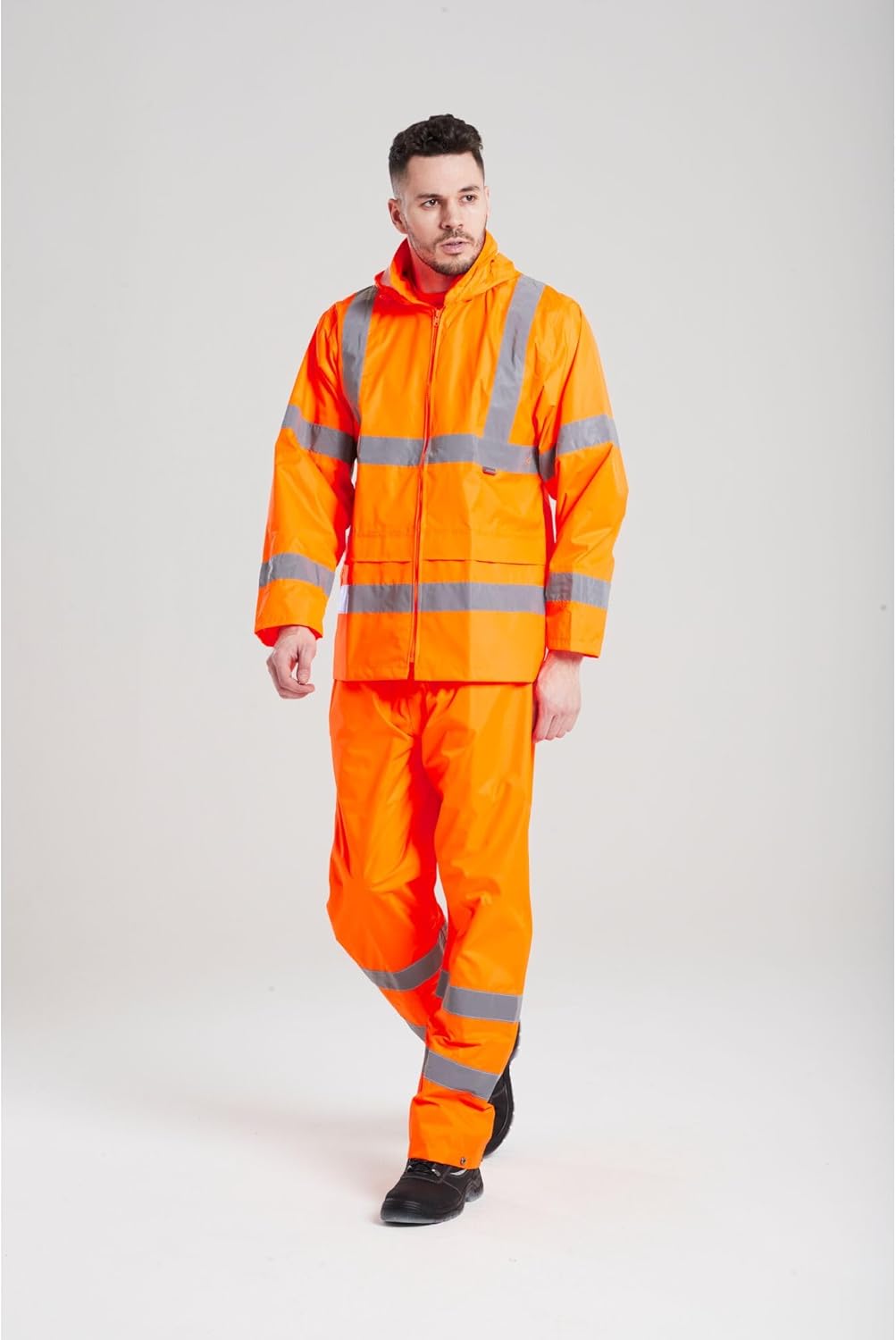 Detalle de Portwest H440 Waterproof Hi Vis Rain Jacket Mens – Orange, 5XL