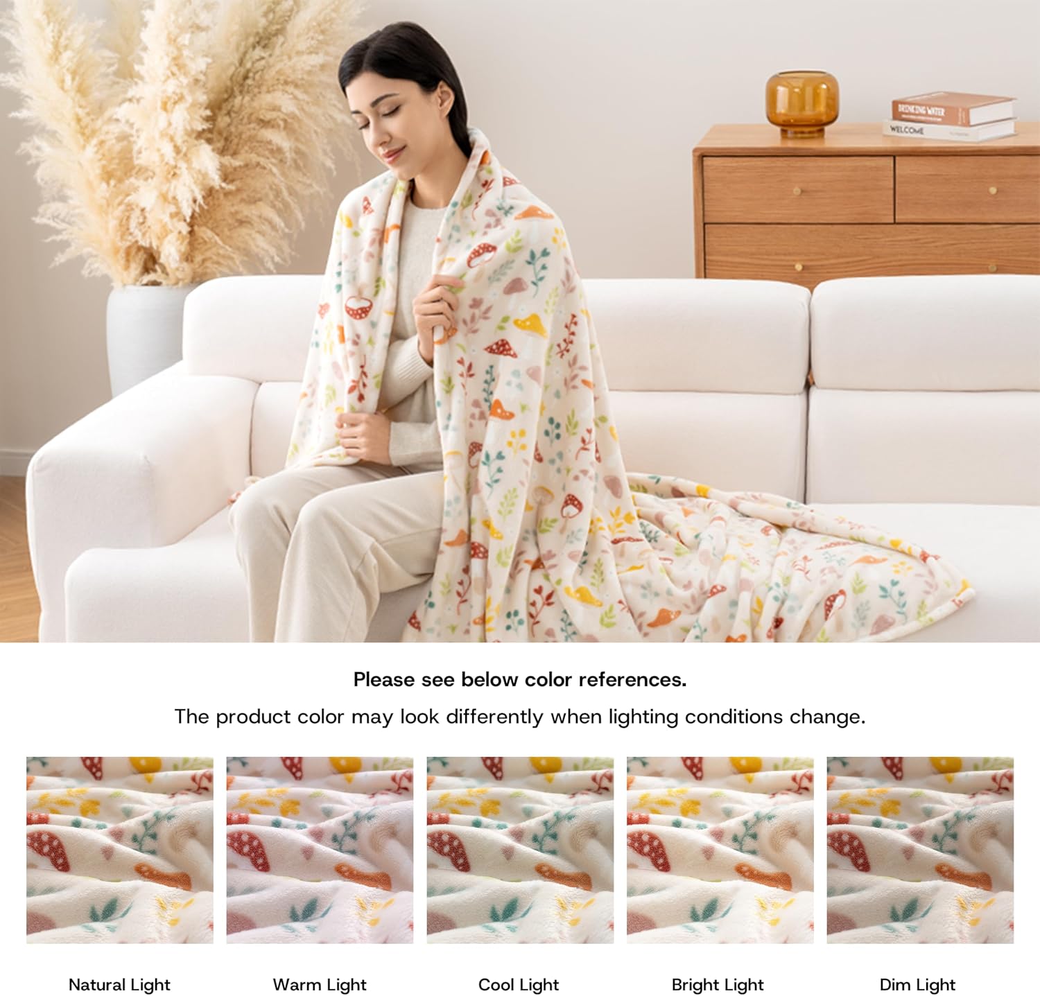 Thumbnail 6 de Luxury Printed Fleece Warm Blanket 108×90 in 🛋
