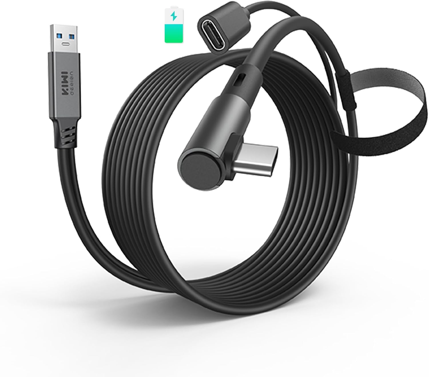 Detalle de KIWI design Link-Kabel mit Ladefunktion (5 m) – USB 3.0 auf USB‑C für Meta Quest 3S/3/2/Pro & Pico 4