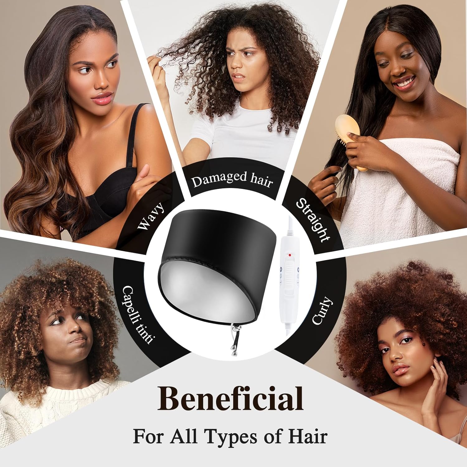Detalle de AOPOW Hair Steamer Cap for Deep Conditioning