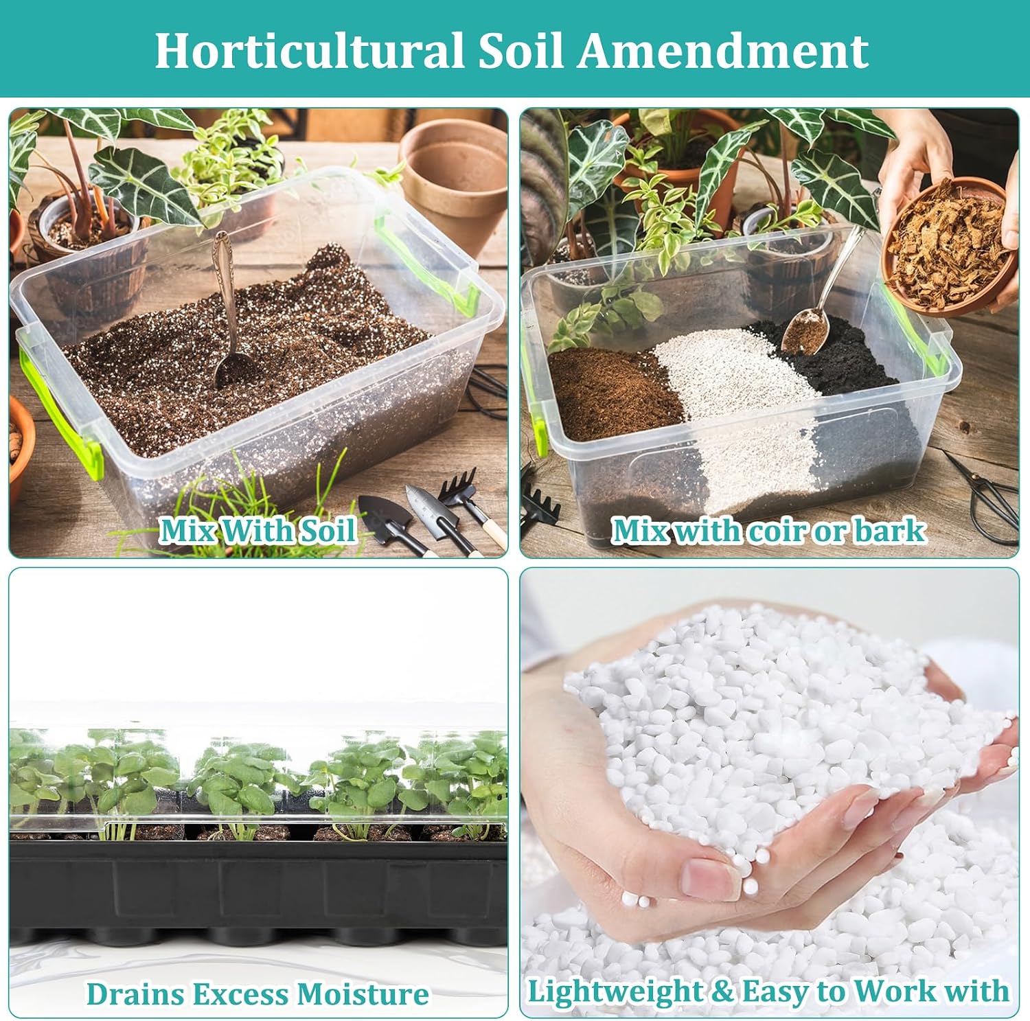 Detalle 2 de Legigo Horticultural Perlite for Indoor Plants, Coarse Aeration & Drainage Amendment