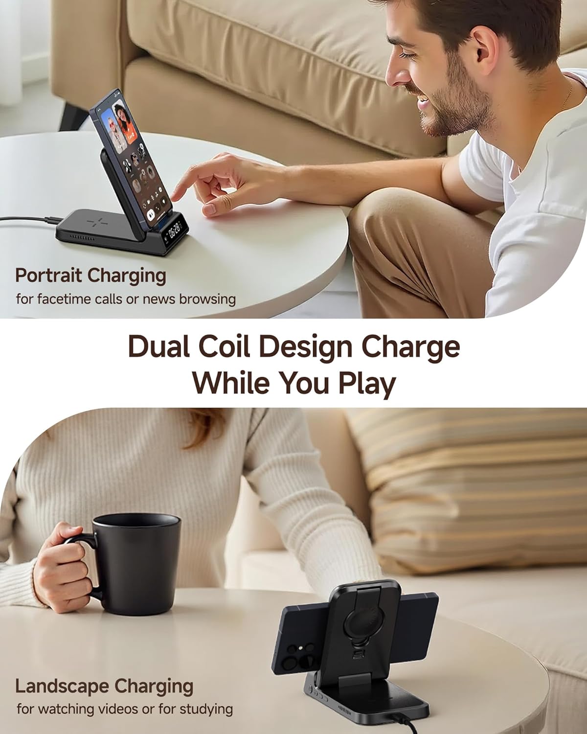 Thumbnail 3 de SwanScout 703S 3-in-1 Wireless Charging Station for Samsung phones, Galaxy Watch & Buds (No Adapter)