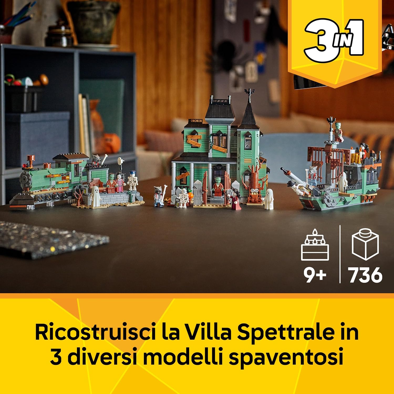 Detalle 2 de LEGO Creator 3in1 Villa Spettrale 31167 🎲