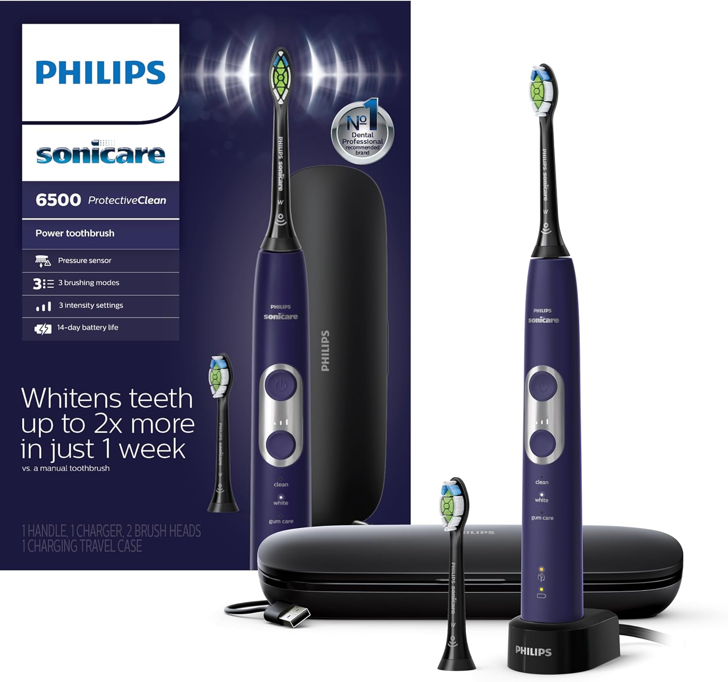 PHILIPS Sonicare ProtectiveClean 6500 electric toothbrush, 2 pack 🪥