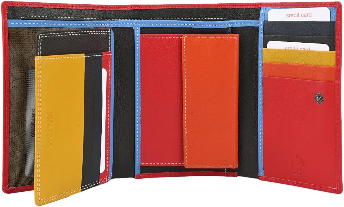 Detalle 2 de Portafoglio donna Laura Biagiotti in vera pelle con interno multicolore e scatola regalo