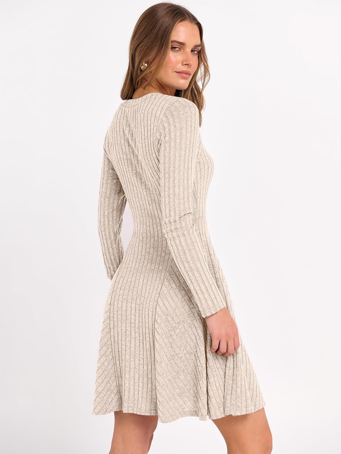 Detalle 1 de ANRABESS Women's Sweater Dress, Ribbed Knit