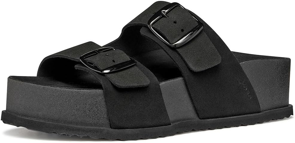 Detalle de Geox Femme Sandybett High A Sandales Plates – sandales plates respirantes pour femme