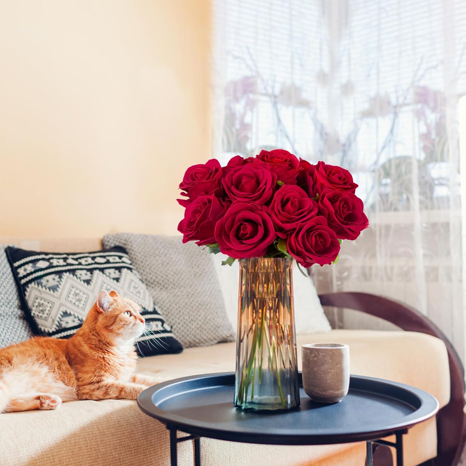 Detalle de 12 pièces fleurs artificielles veloutées