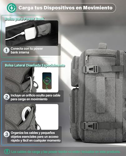 Thumbnail 6 de VANKEV Mochila de cabina 40x30x20 cm para viajeros: organización, TSA y confort bajo el asiento