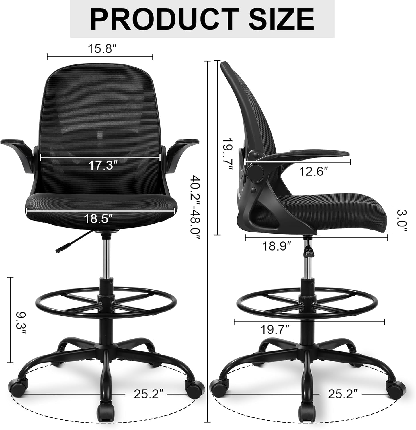 Thumbnail 2 de Primy Drafting Chair Tall with Footrest