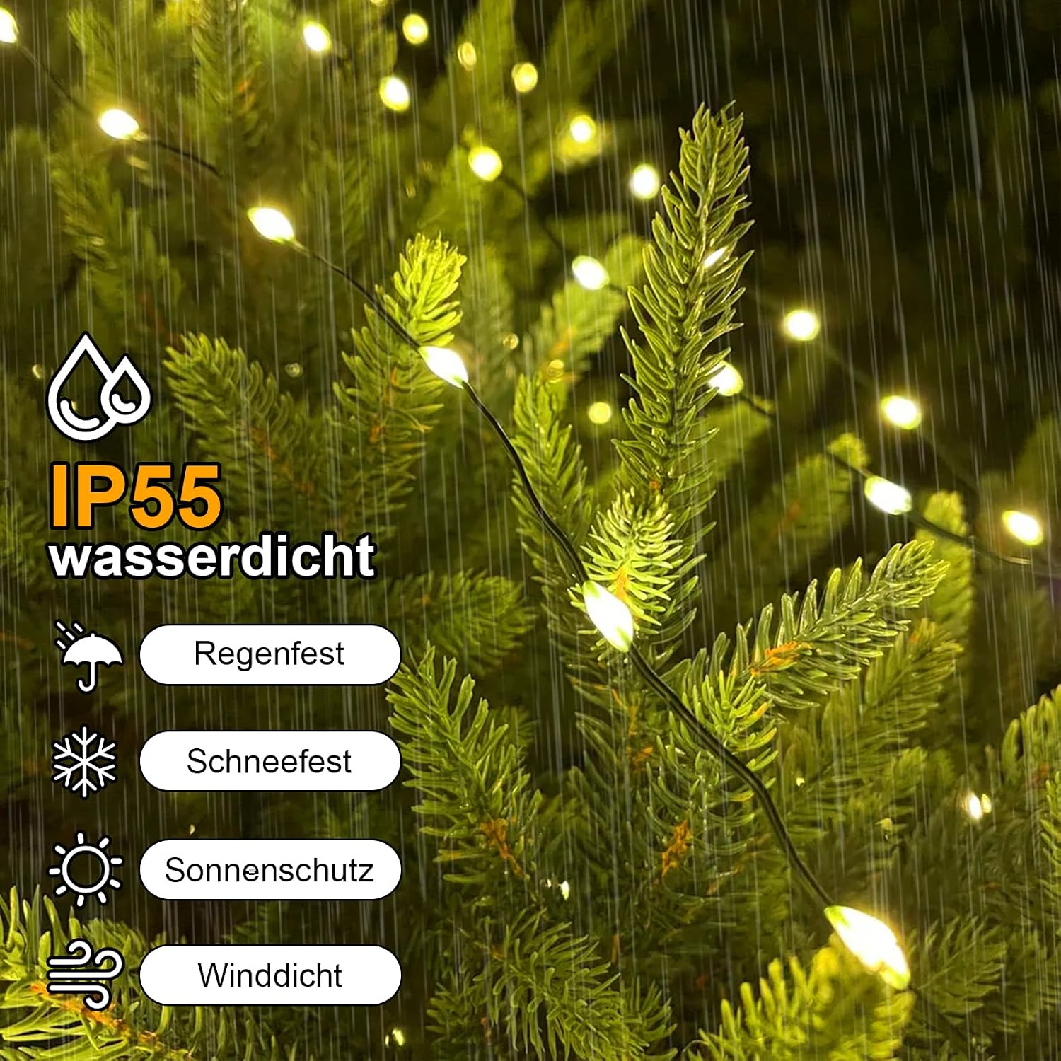 Detalle 1 de Bigzom GP-SW310DC0193-IP44(EU)-1CT kerstboomverlichting met ring, 400 leds