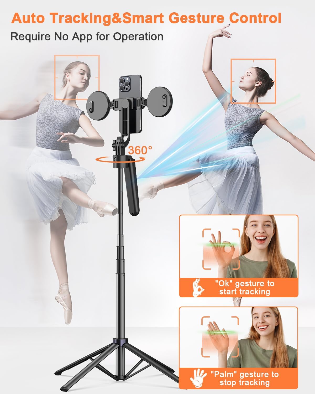 Detalle 2 de Yeaki 71” Auto Face Tracking Tripod for iPhone