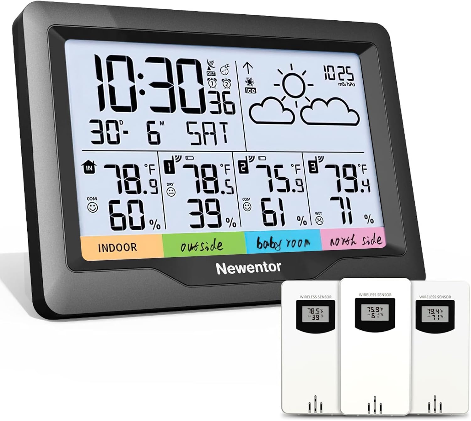 Detalle de Newentor Wireless Weather Station, 3-Sensor