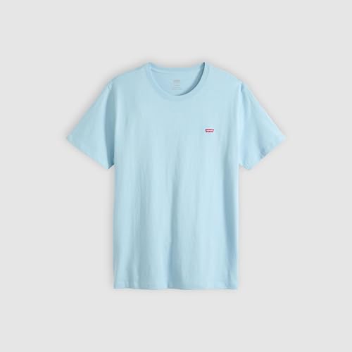 Detalle de Levi's SS Original Hm tee Forget-Me-Not: camiseta básica atemporal con logotipo discreto