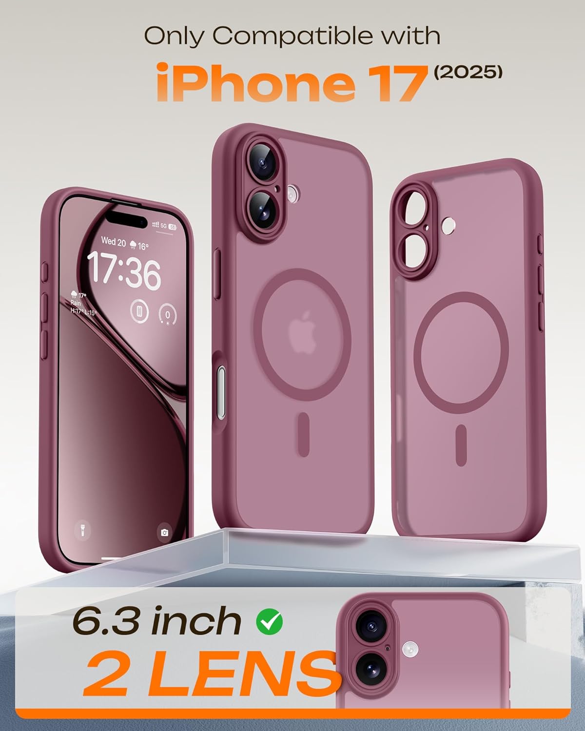 Thumbnail 1 de TOCOL iPhone 17 Case with Full Camera Protection and Built-in Magnetic Ring